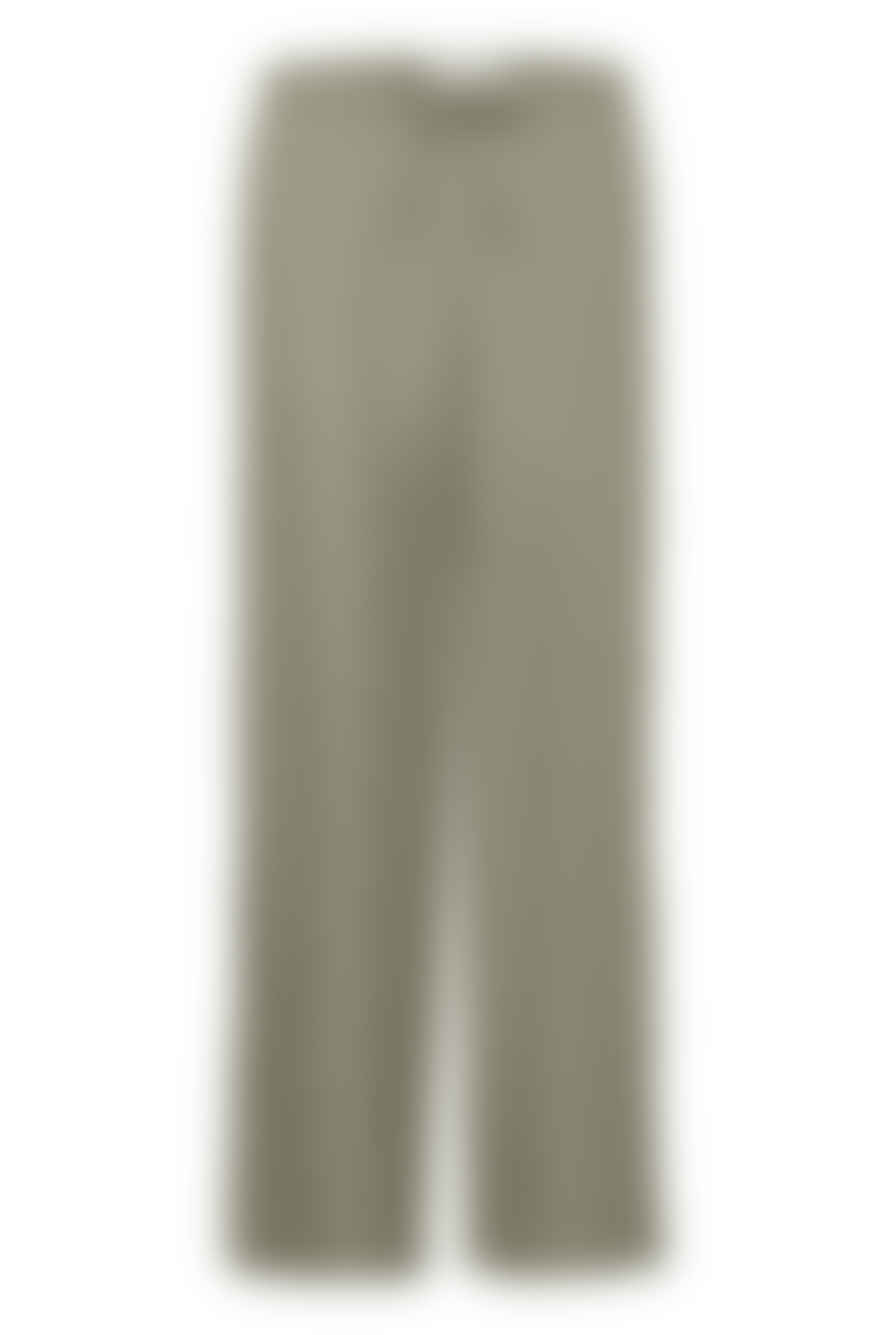 ICHI Lino Wide Leg Trousers-vetiver-20119483