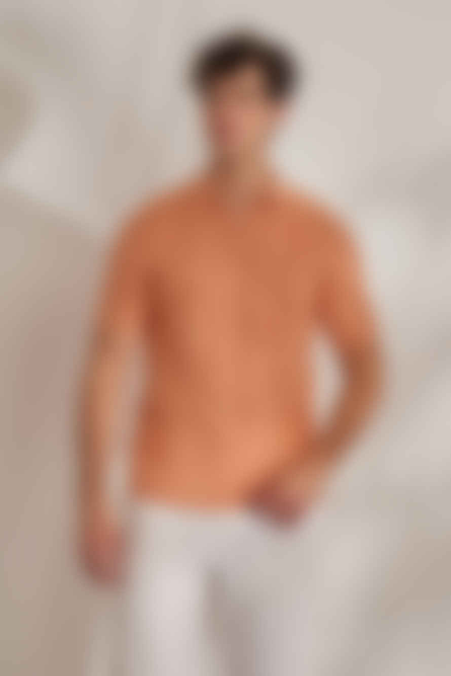 Daniele Fiesoli Jacquard Knitted Zip-up Shirt Orange