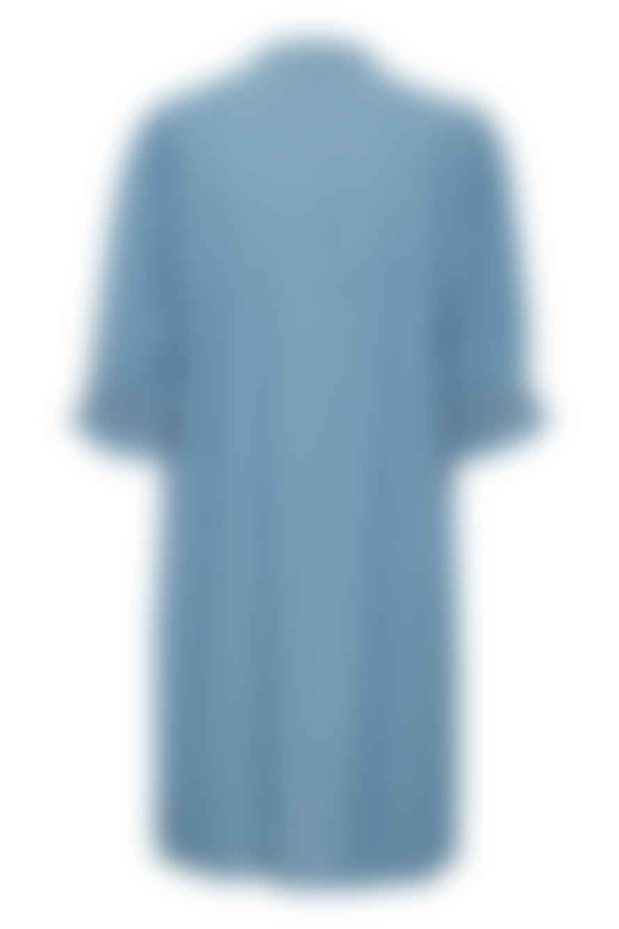 ICHI Ihancey Washed Blue Denim Dress