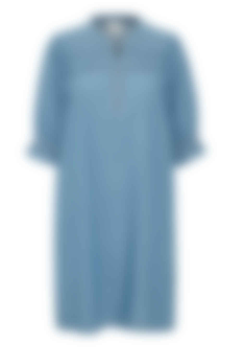 ICHI Ihancey Washed Blue Denim Dress