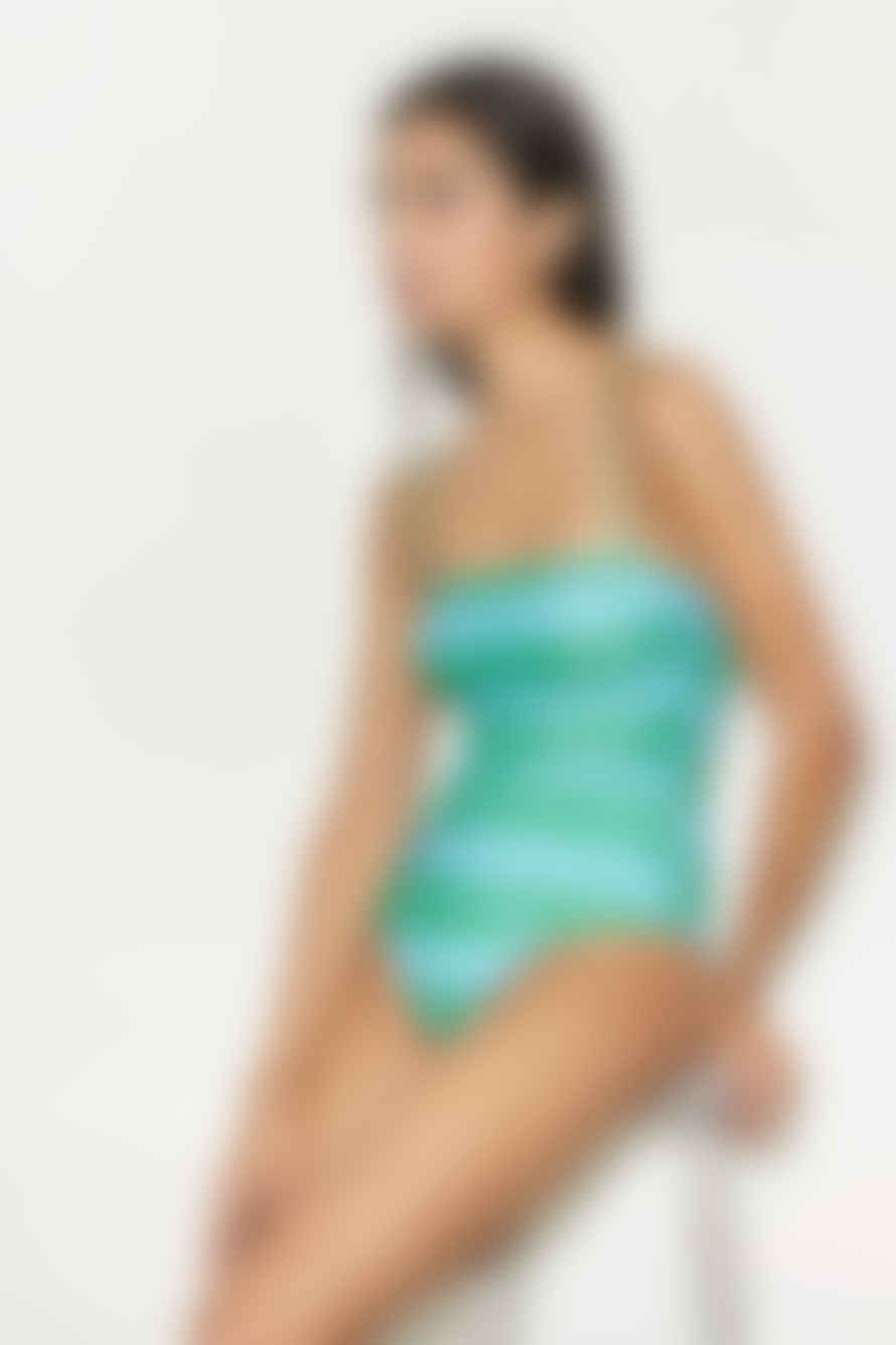 Compania Fantastica Summer Vibes Striped Straight Neckline Swimsuit