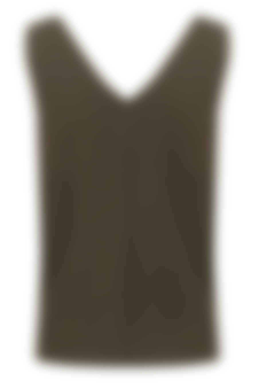 KAFFE Milia Sleeveless Top In Forest Night