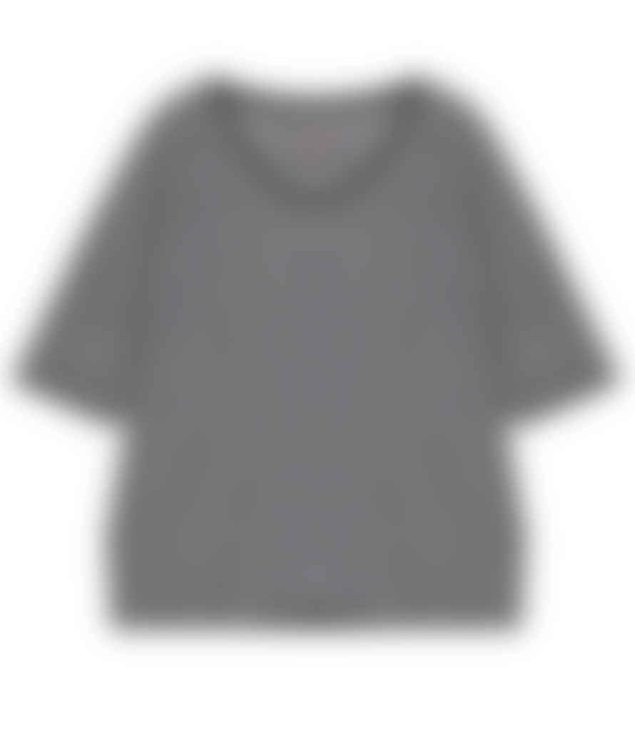 cashmere-fashion-store The Shirt Project Leinen Streifen Shirt V-ausschnitt Halbarm