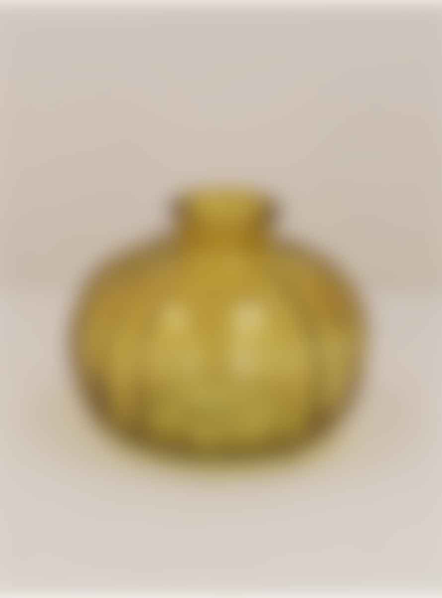 Gisela Graham Straw Yellow Glass Onion Bud Vase