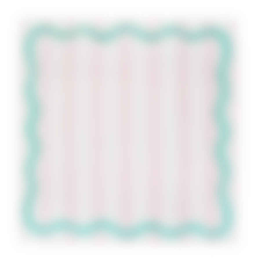 Talking Tables Pack of 4 Pink and Green Striped Cotton Napkins