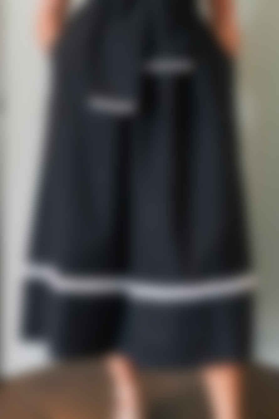 ARIFAH STUDIO Mexican Crochet Kaftan Dress In Black And White By