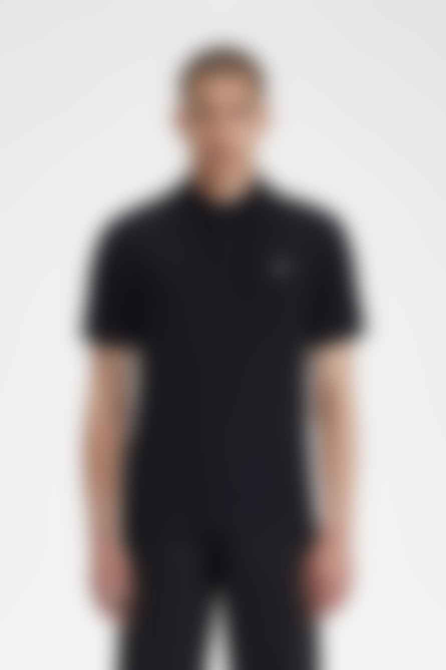 Fred Perry Fred Perry M7728 Crochet Taped Polo Shirt Black