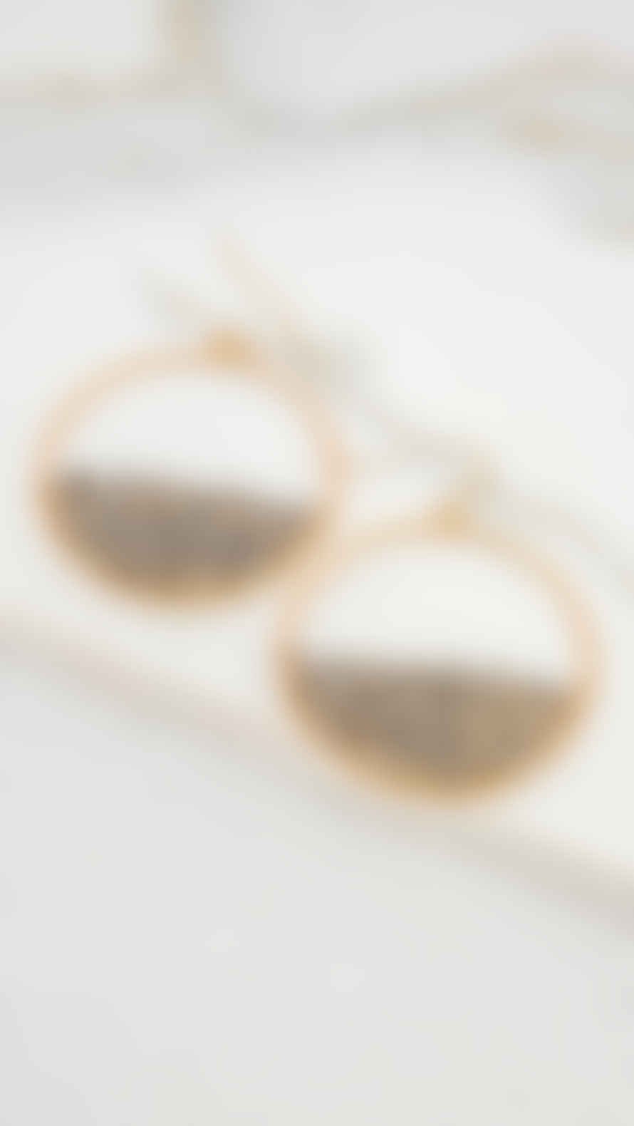 Envy Gold & Grey Crystal Hoop Earrings