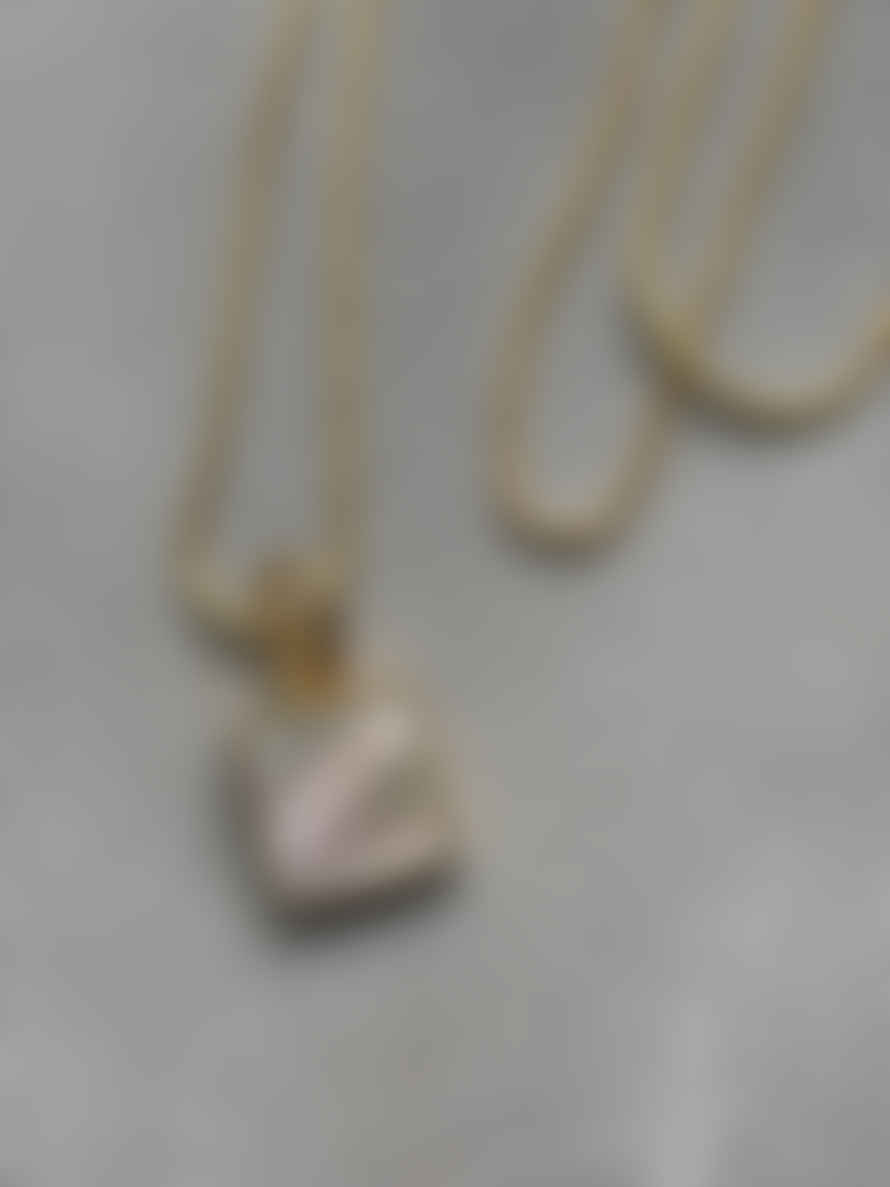 CollardManson Semi-precious Stone Necklace - Gold Plated Snake Chain With Moonstone Pendant