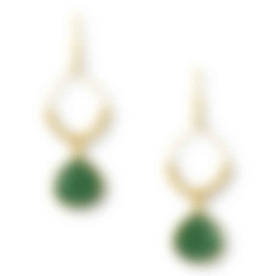 Ashiana Bay Reef Dark Green Onyx Earrings