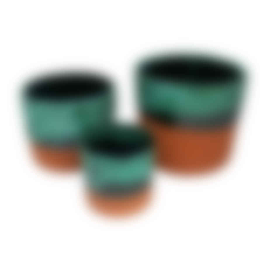 Artisan Stories Small Terracotta Drip-glazed Plant Pot