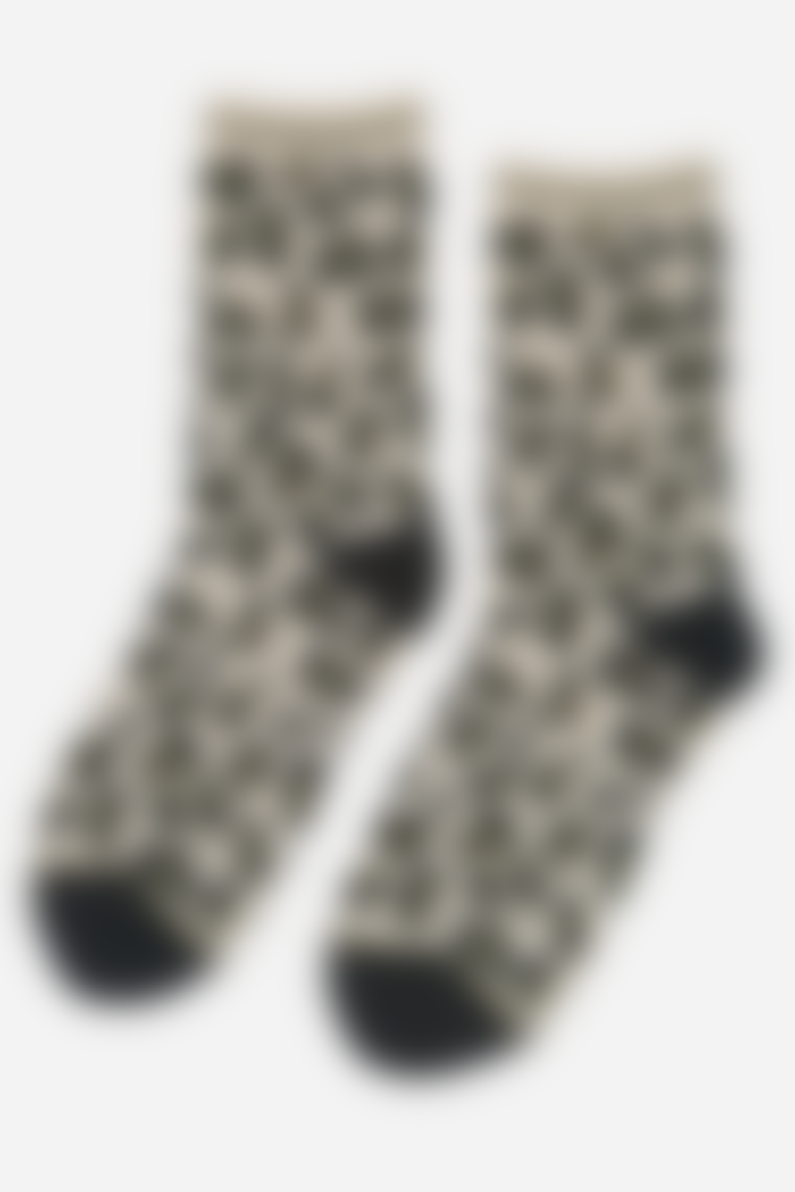 Sock Talk Women's All Over Leopard Print Bamboo Socks Cream