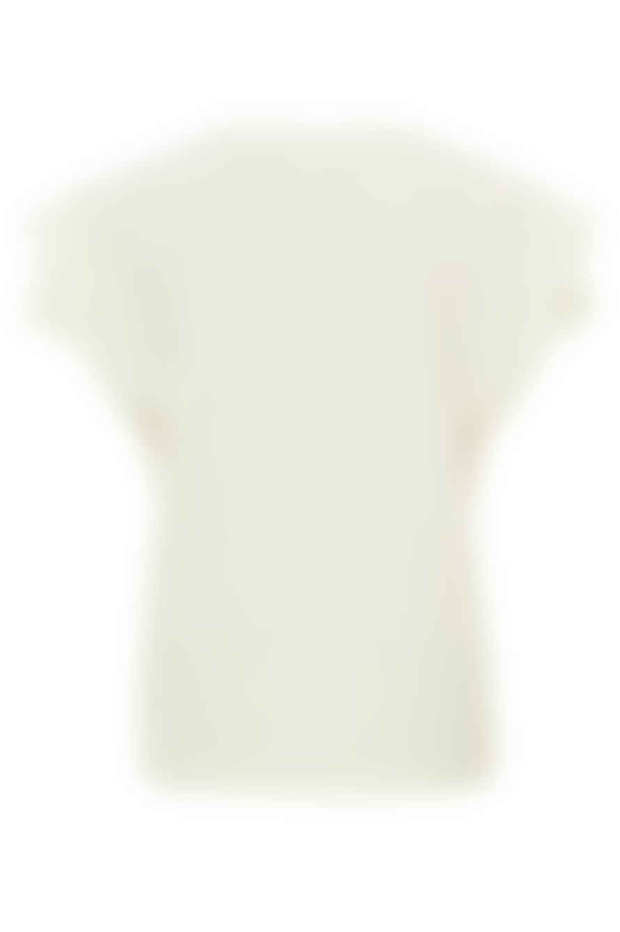 Yaya V-neck Double Sleeve T-shirt Ivory White