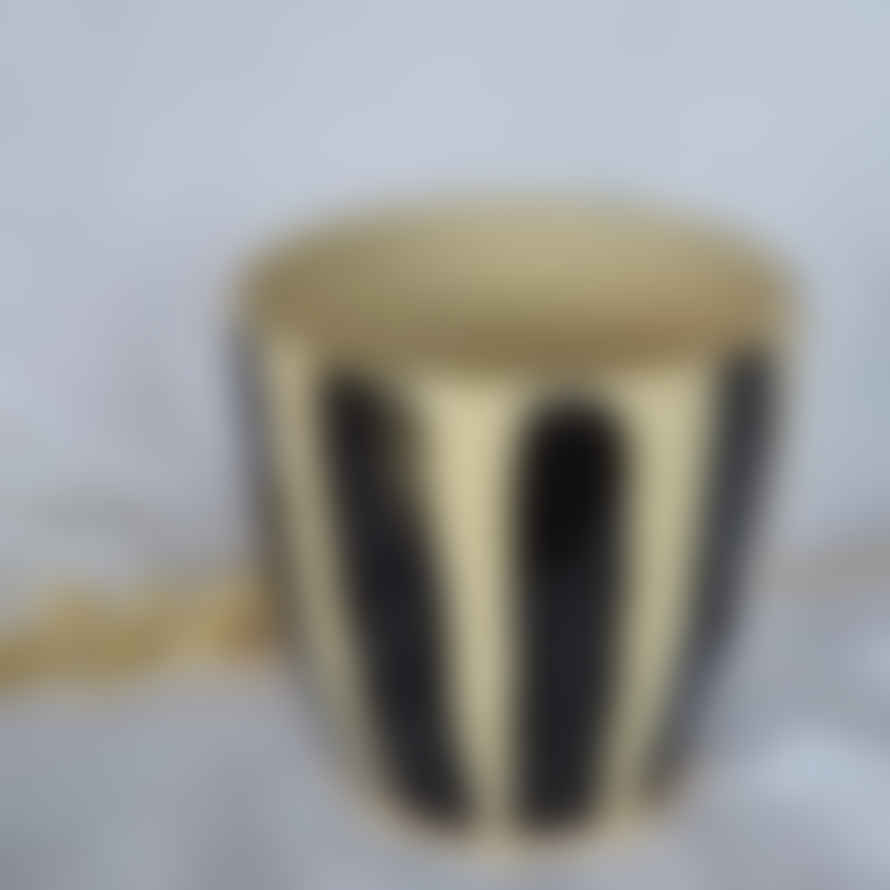 Charlotte Manser Ceramics Stripe - Black And White Handmade Ceramic Plant Pot