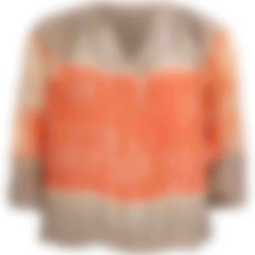 COSTA MANI Snake Tie Dye Blouse In Sand / Coral
