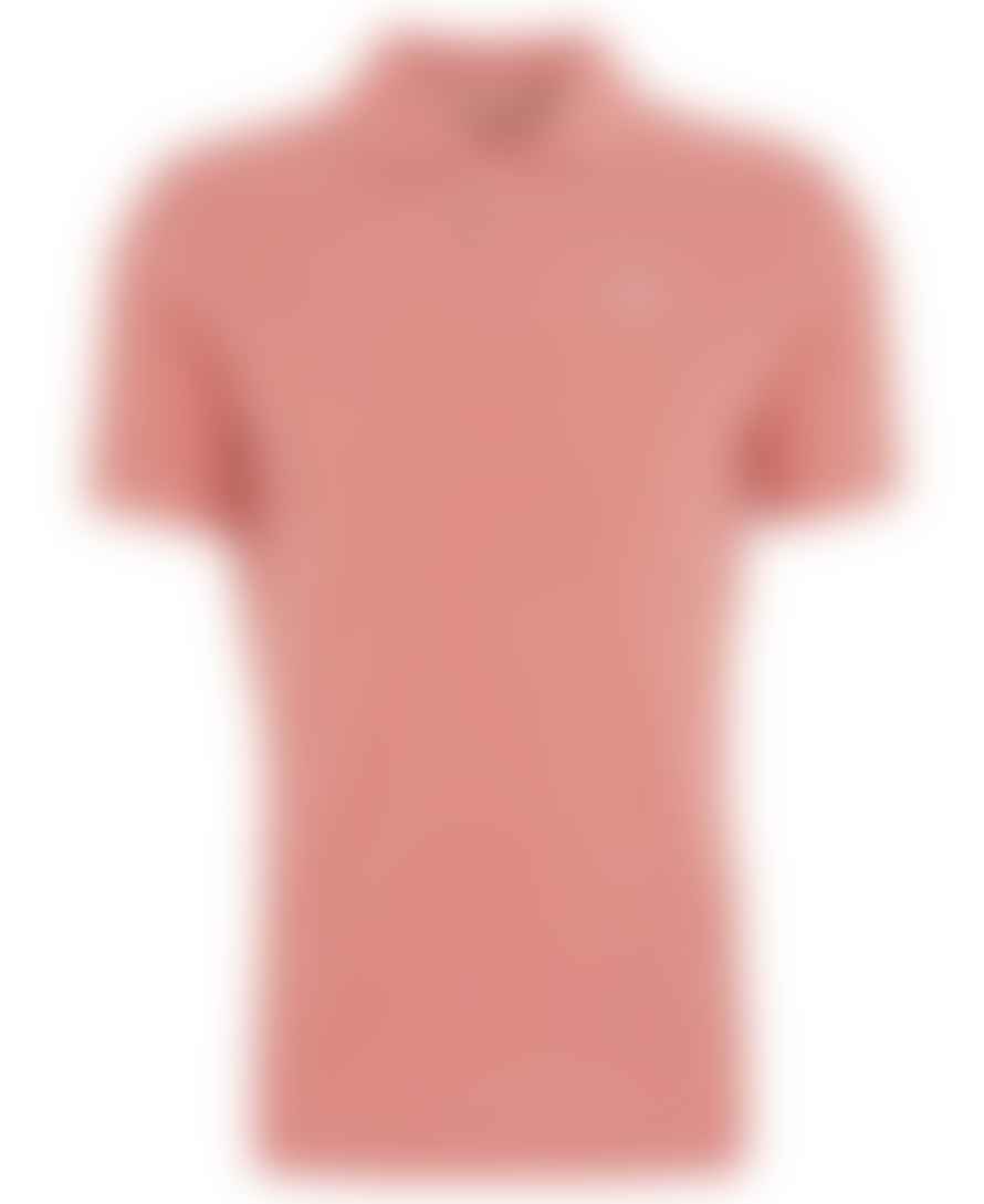 Barbour Barbour Pique Tartan Trim Polo Shirt Pink Clay