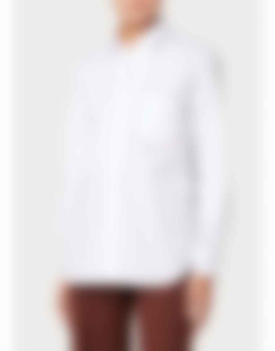 Paul Smith Paul Smith Swirl Hem Detail Single Pocket Shirt Col: 01 White, Size: 1