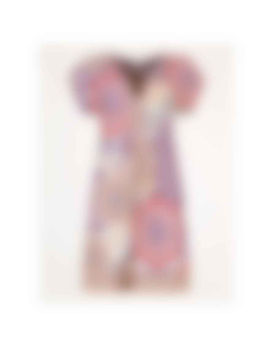 HALEBOB Psychedelic Print Single Pleat Short Dress Col: White/pink Mul