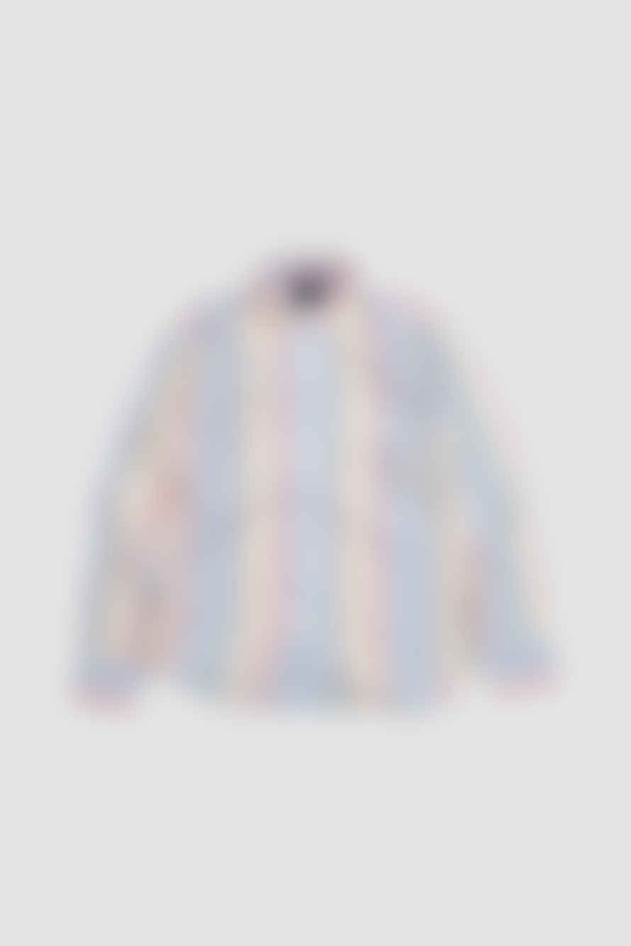 Drake's Linen Wide Stripe Casual Shirt Primary Multicolor