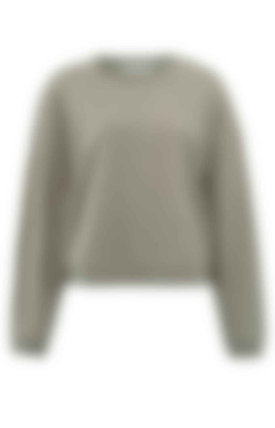 Yaya Sweatshirt With Crewneck, Long Sleeves And Slub Effect - Army Green