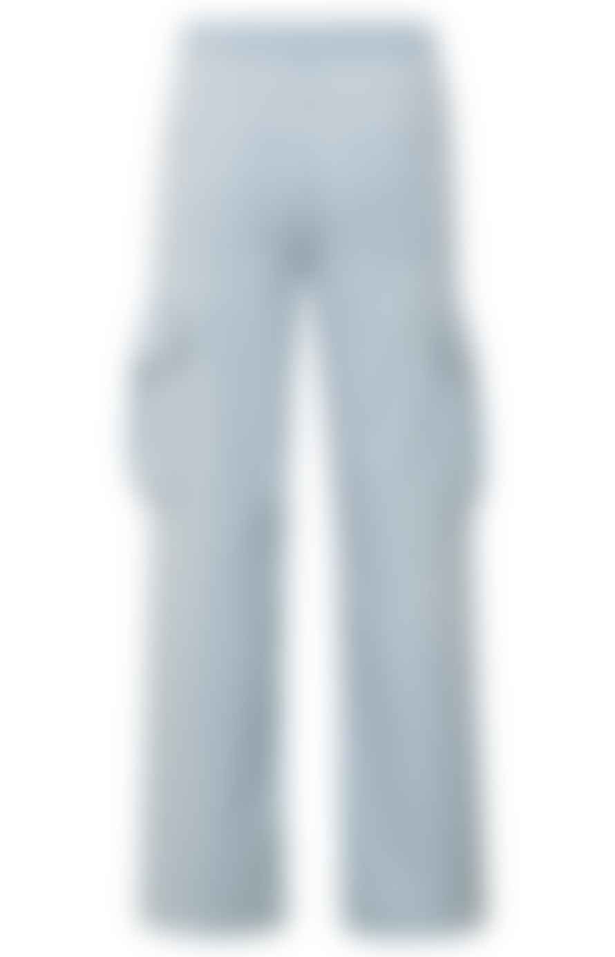 Yaya Cargo Denim Trousers With Drawstring And Pockets - Light Blue Denim