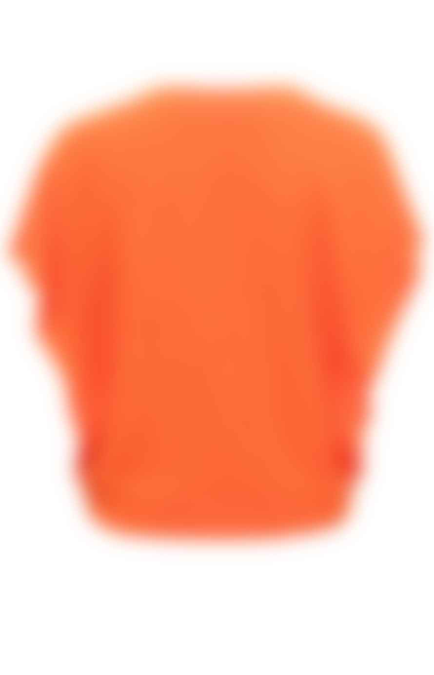 Yaya Sleeveless Linen Top With V-neck And Elastic Waistband - Exotic Orange