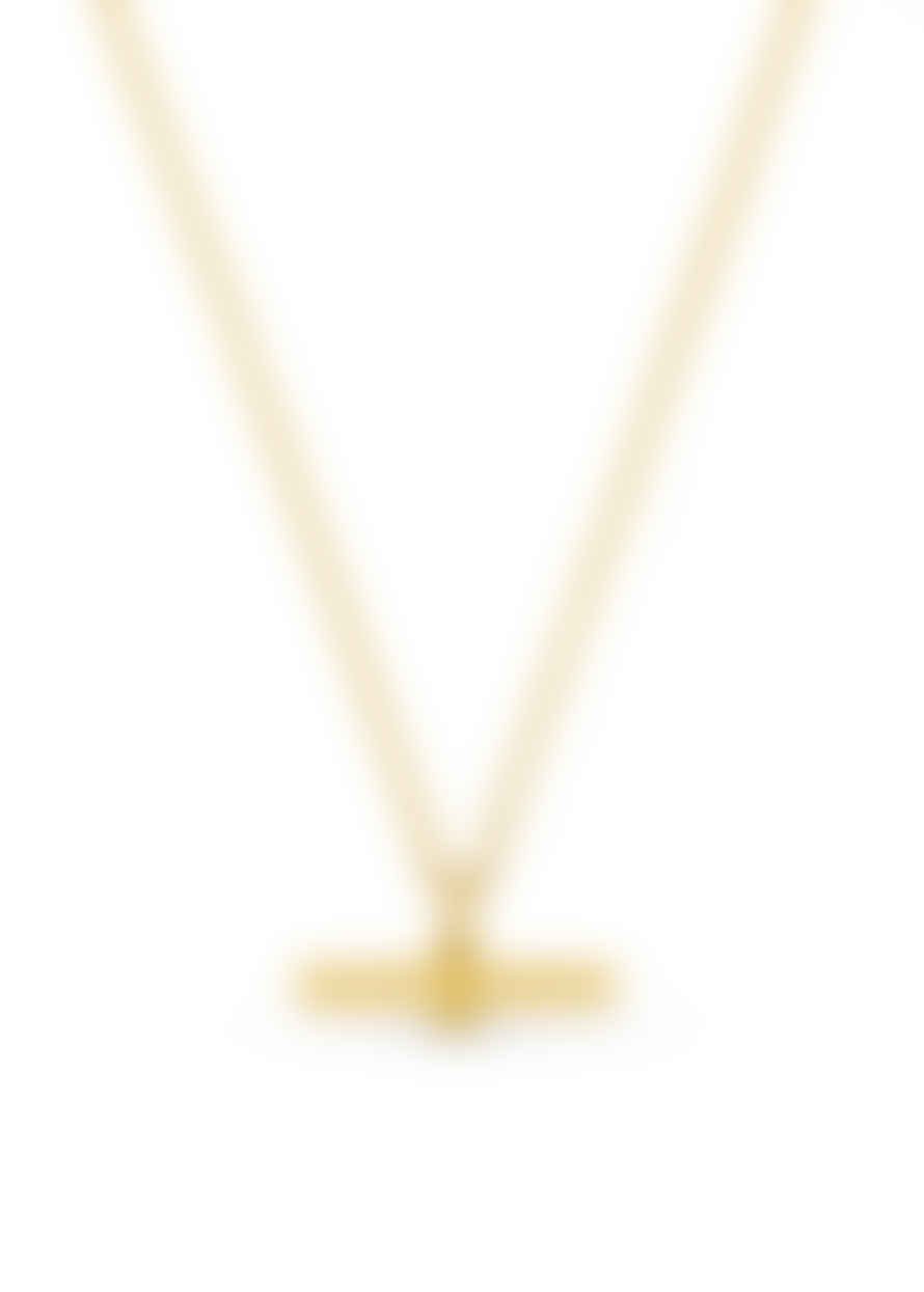 Orelia Luxe Linear T-bar Drop Necklace - Gold