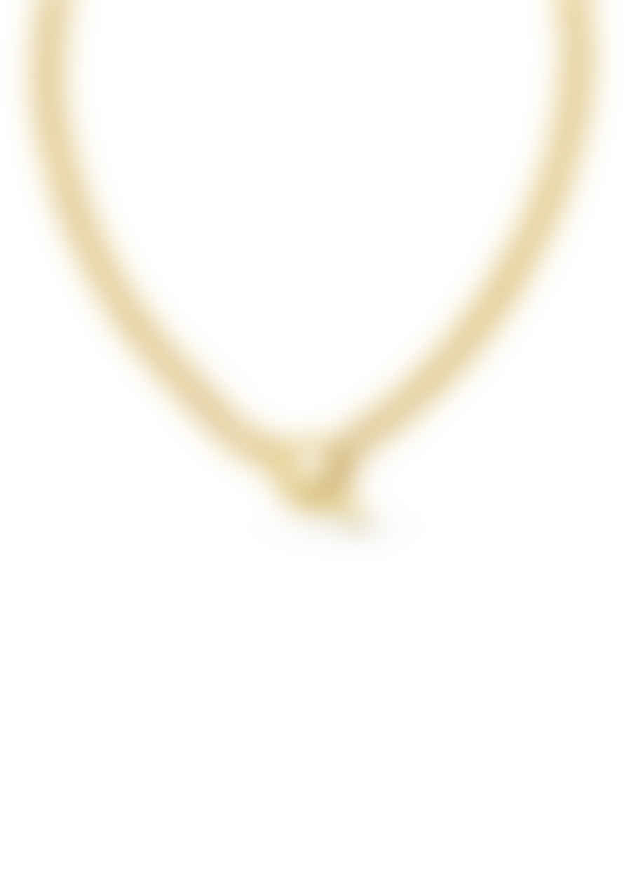 Orelia Luxe Flat Curb T-bar Necklace - Gold