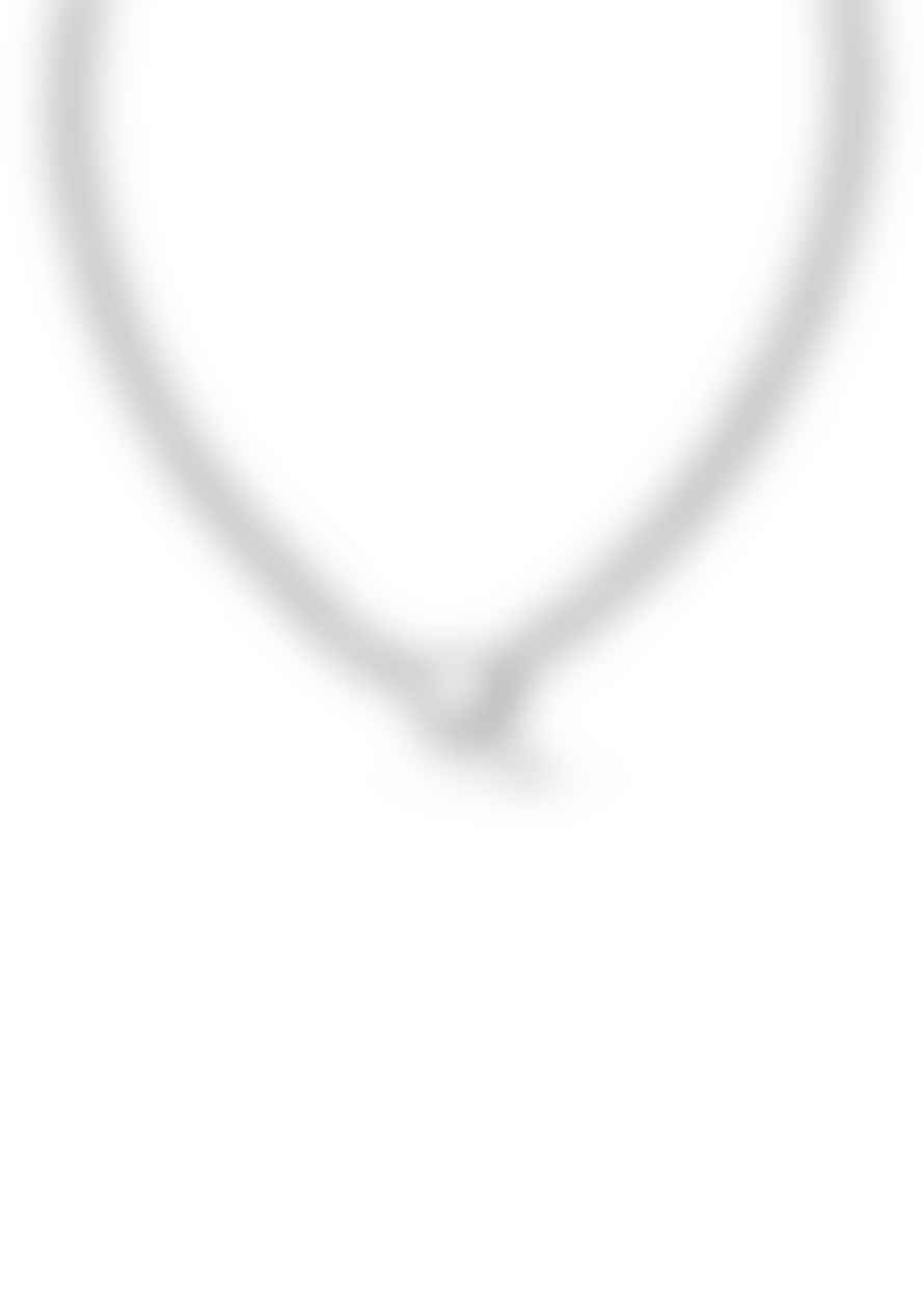Orelia Luxe Flat Curb T-bar Necklace - Silver