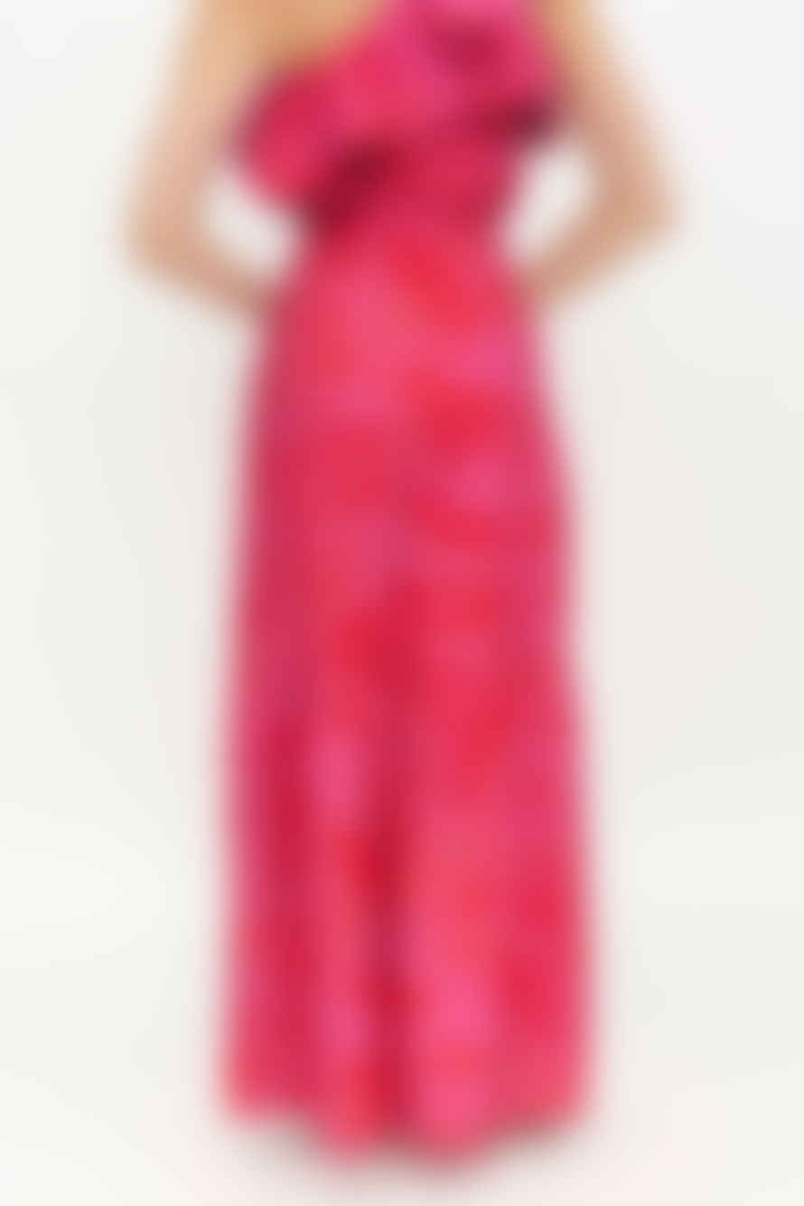 Compania Fantastica Long Pink & Red Hortencia Floral Skirt