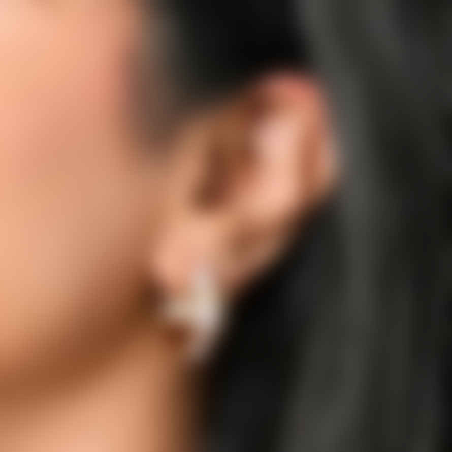 Lisa Angel Chunky Oval Pearl Hoop Earrings In Gold