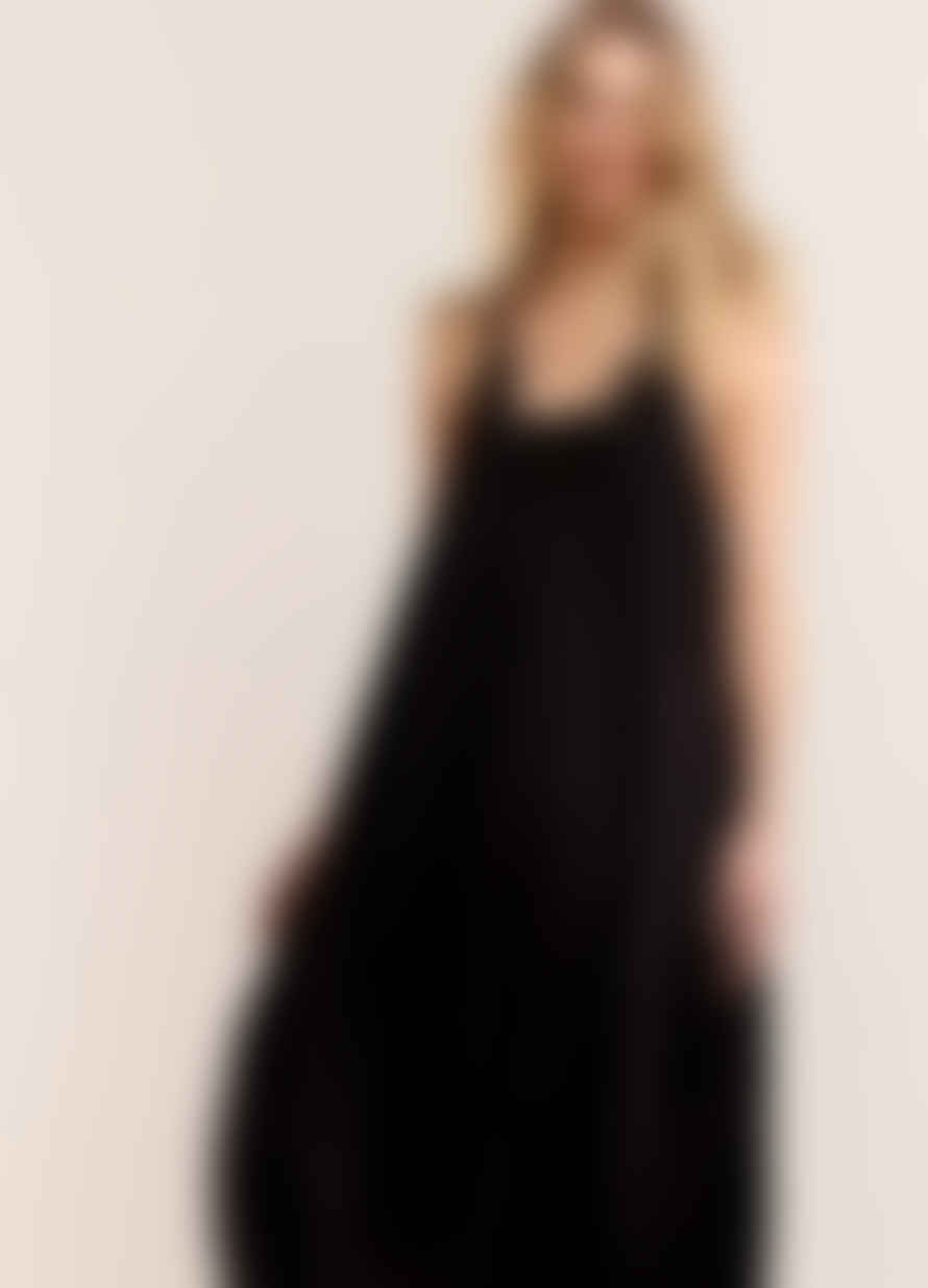 SUMMUM WOMAN Black Halter Dress In Viscose Satin