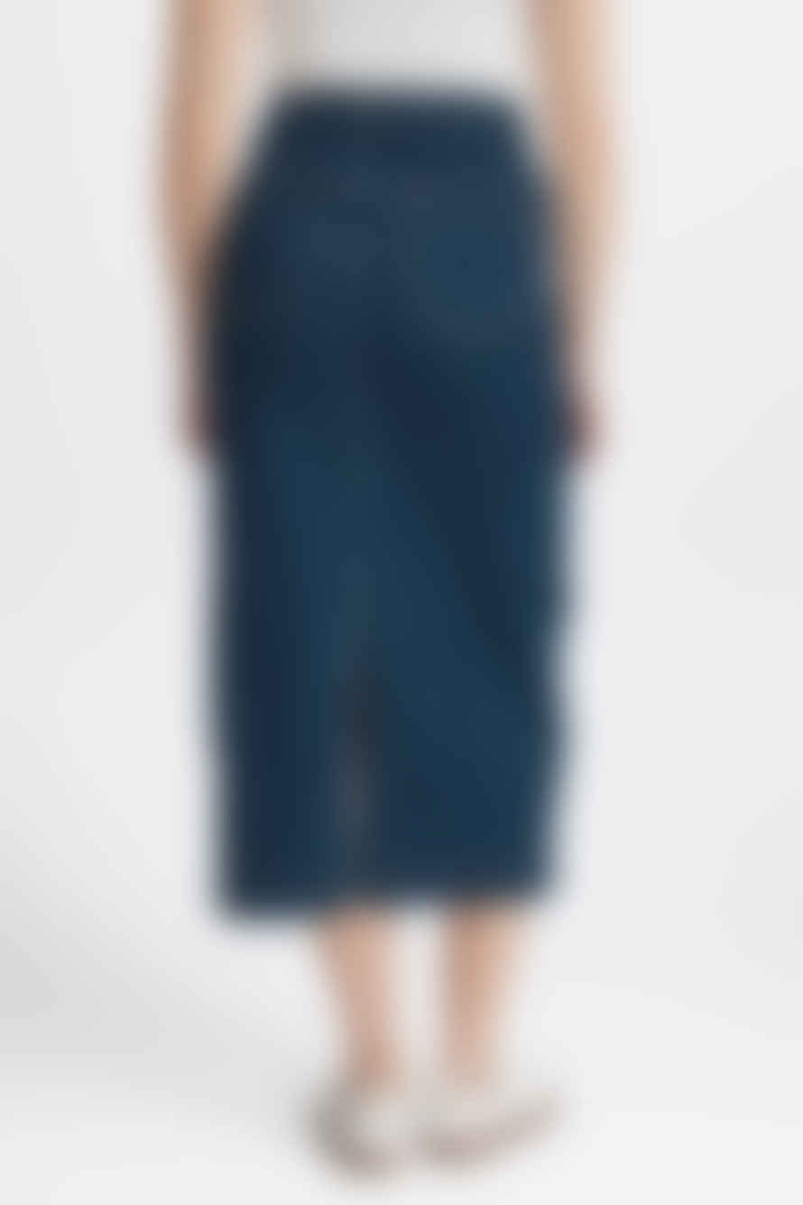 Fransa Denima Skirt In Dark Blue Denim