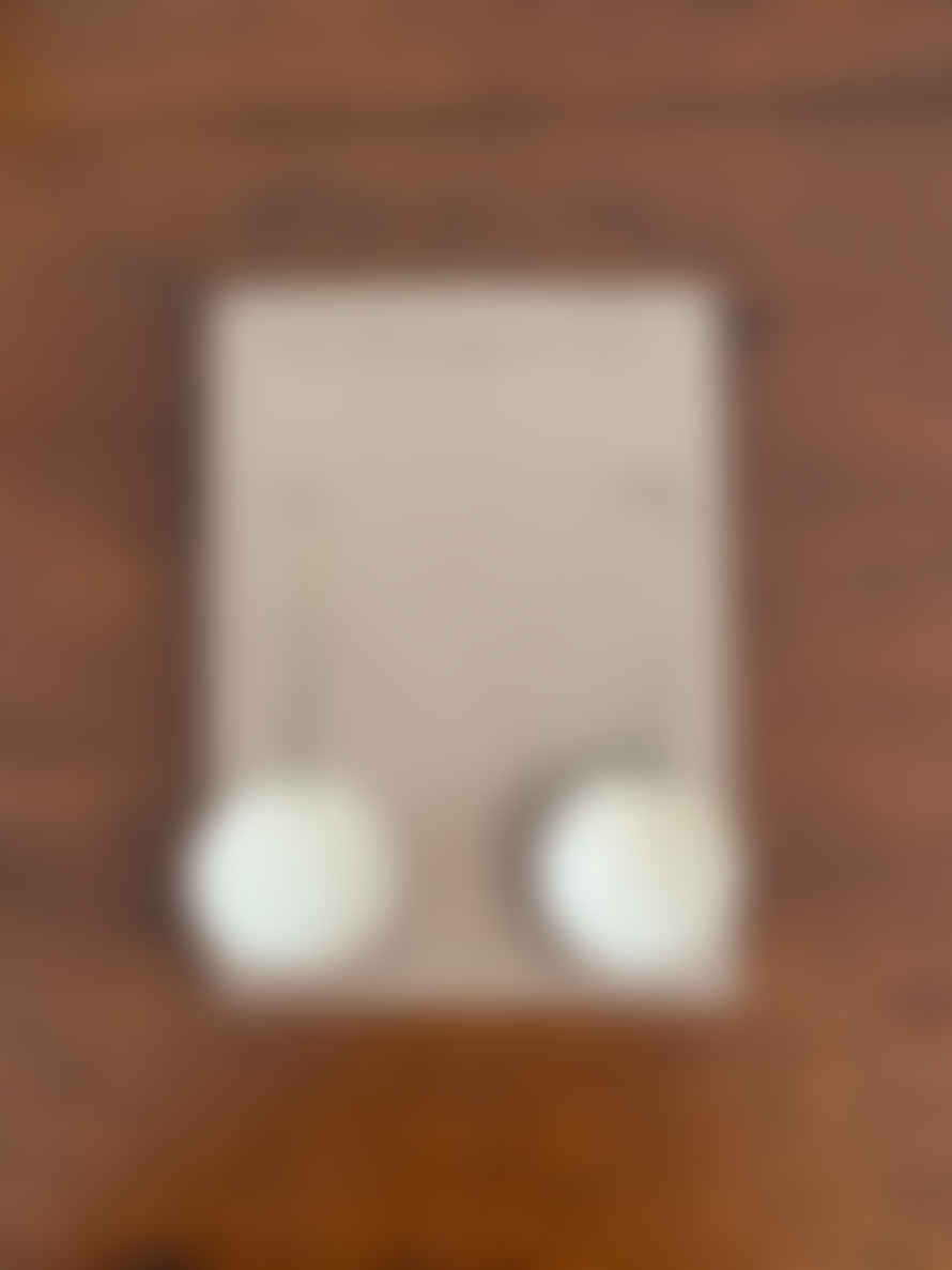THE BELLEVUE ATTIC Domed Enamel Half Penny Earrings | Off White