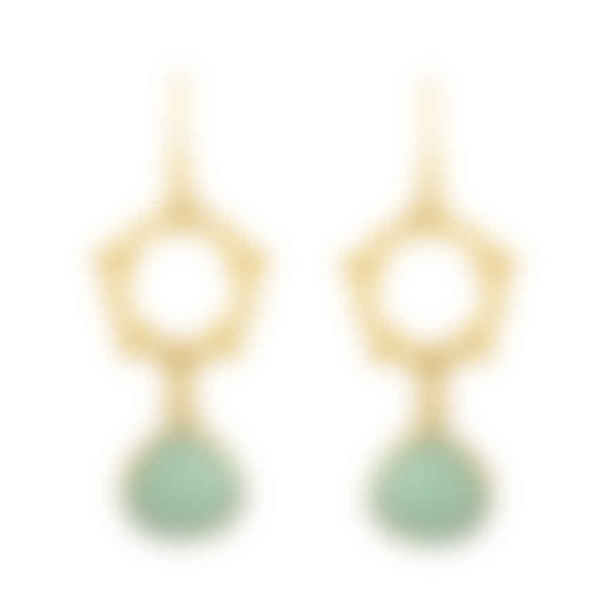 Ashiana Allegra Amazonite Earrings In Gold