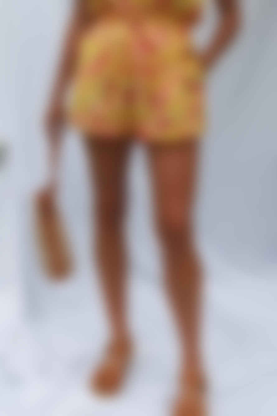 ARIFAH STUDIO Batik Shorts In Sunshine Yellow By