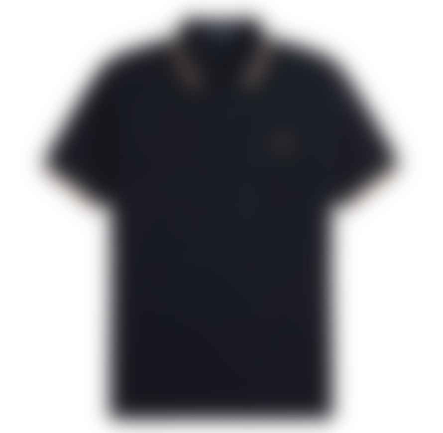 Fred Perry Fred Perry Slim Fit Twin Tipped Polo Navy, Snow White & Shaded Stone