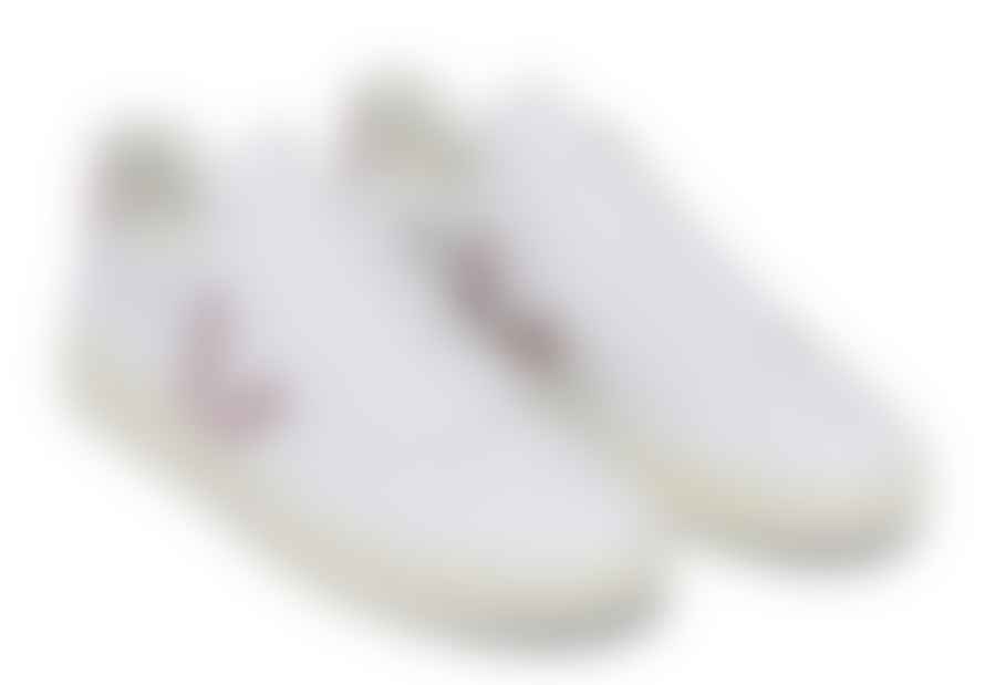 Veja Veja V-12 Leather Sneaker White & Babe