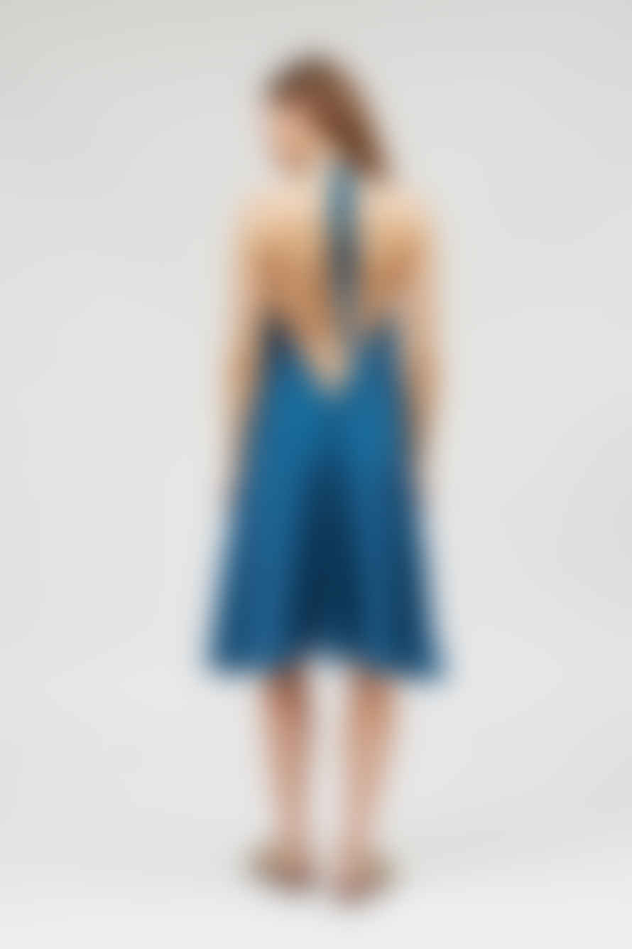 Suite13 Multiposition Short Blue Linen Viscose Dress