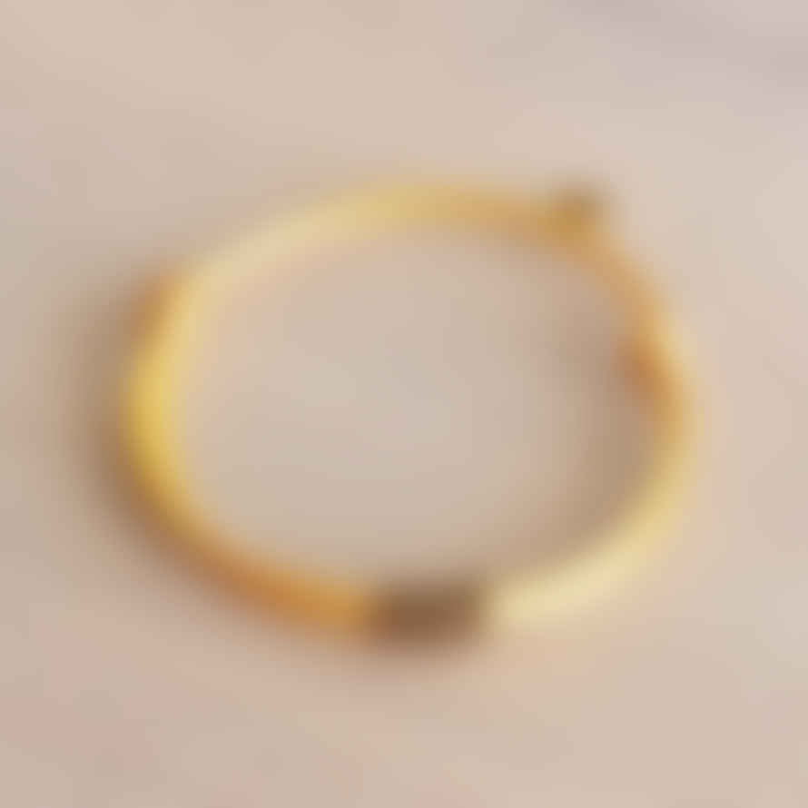 Bazou Satijnen Armband Met Ringen — Geel/goud