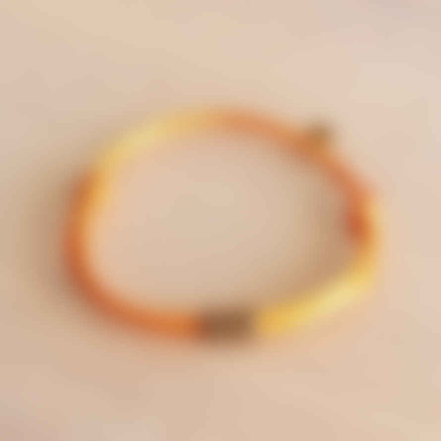 Bazou Satijnen Armband Met Ringen — Oranje/goud