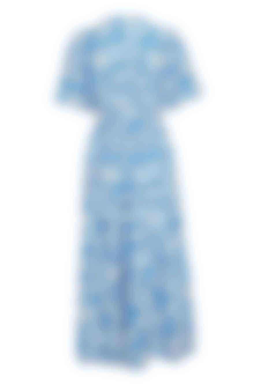 b.young Isela Long Dress In Palace Blue Palms Mix