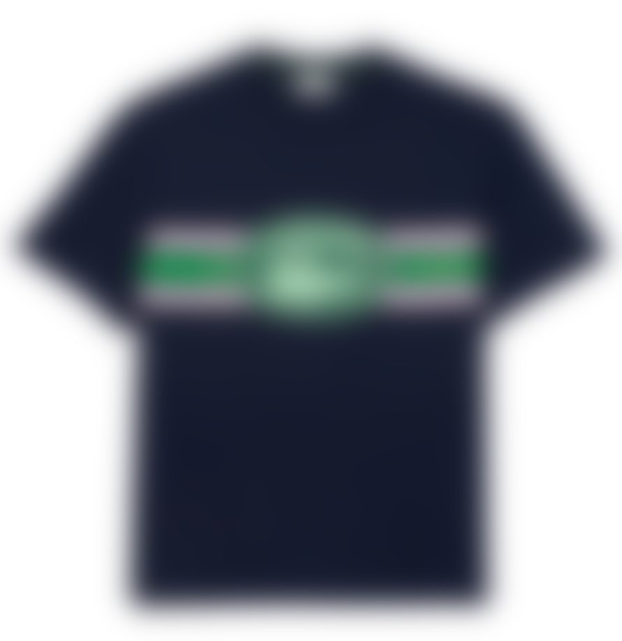Lacoste Lacoste Regular Fit Cotton Printed Monogram Tee Navy, Pink & Green