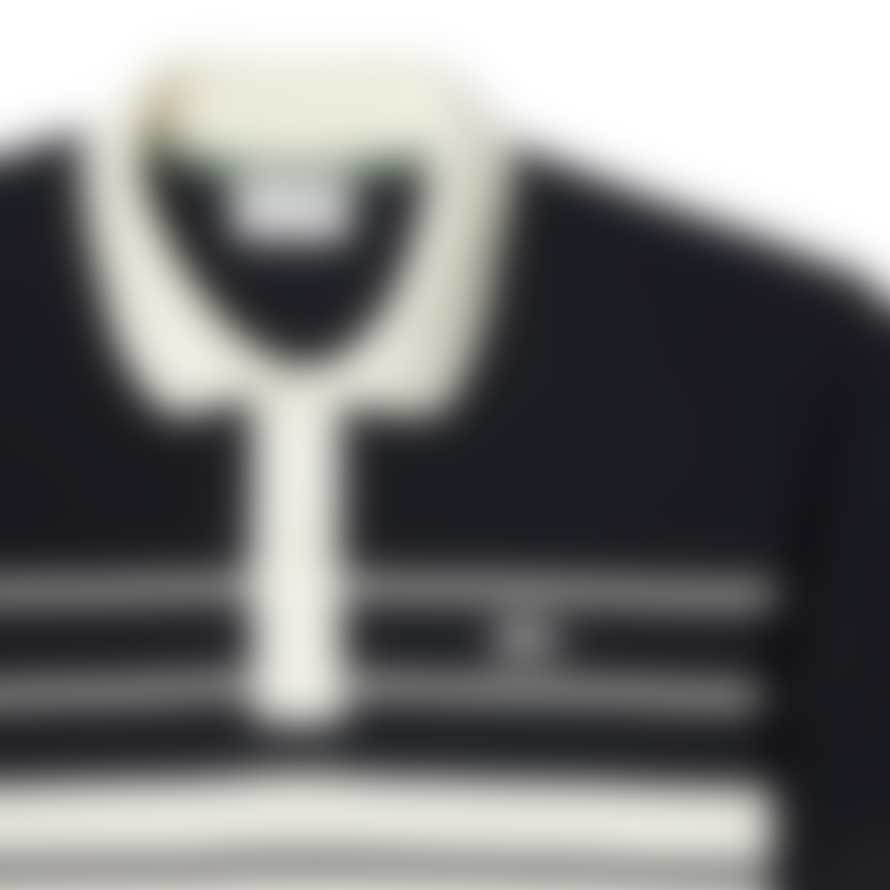 Lacoste Lacoste Classic L12.12 Striped Polo French Made White & Navy Blue