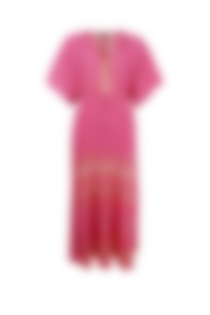 Black Colour Luna Long V-neck Dress - Pink Empire