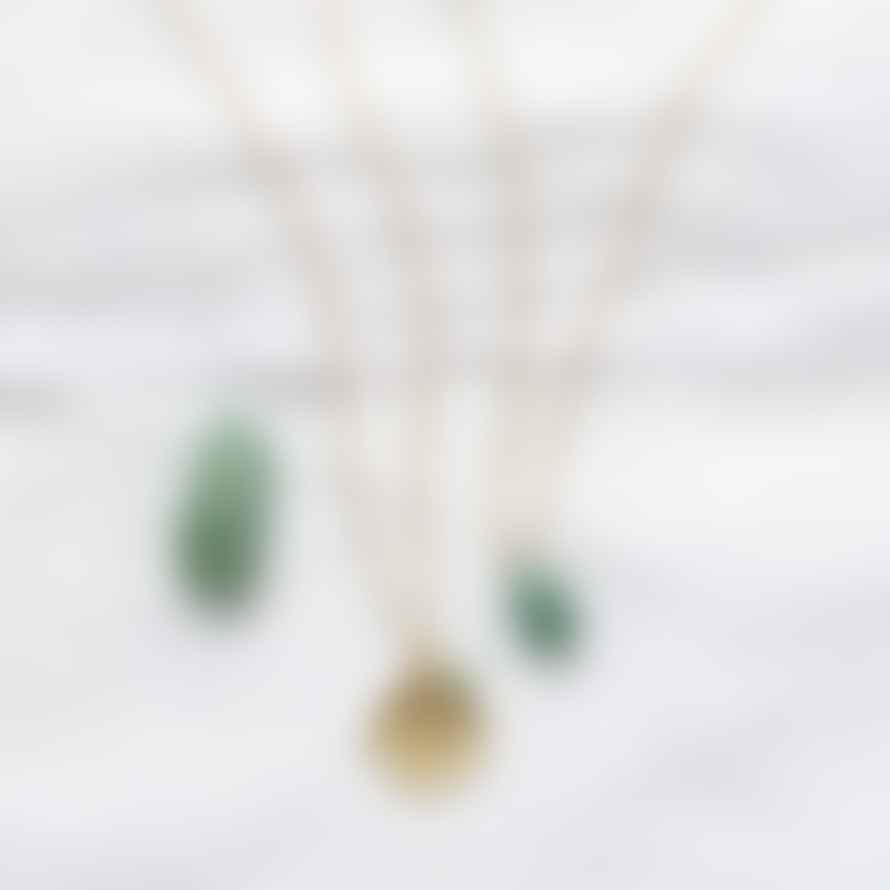 A Beautiful Story Calm Aventurine Gold Coloured Necklace