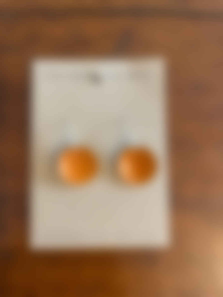THE BELLEVUE ATTIC Enamel Sixpence Earrings | Orange