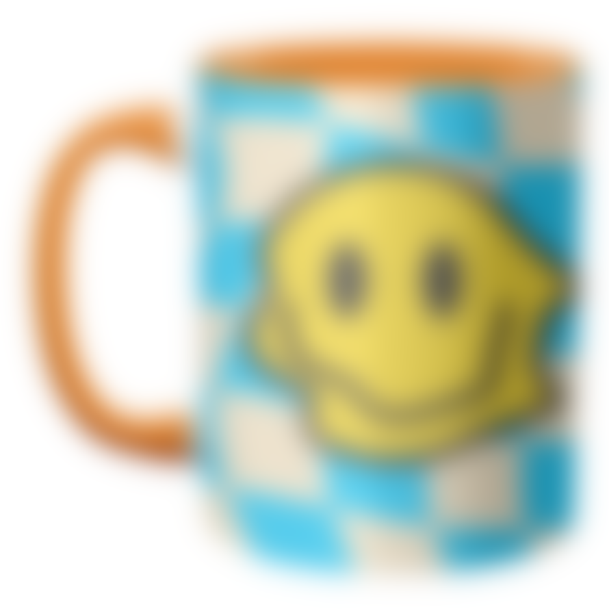 Art Wow Mugs 'blue Wavy Smiley Bold Graphic Desi: Mug Premium 10oz