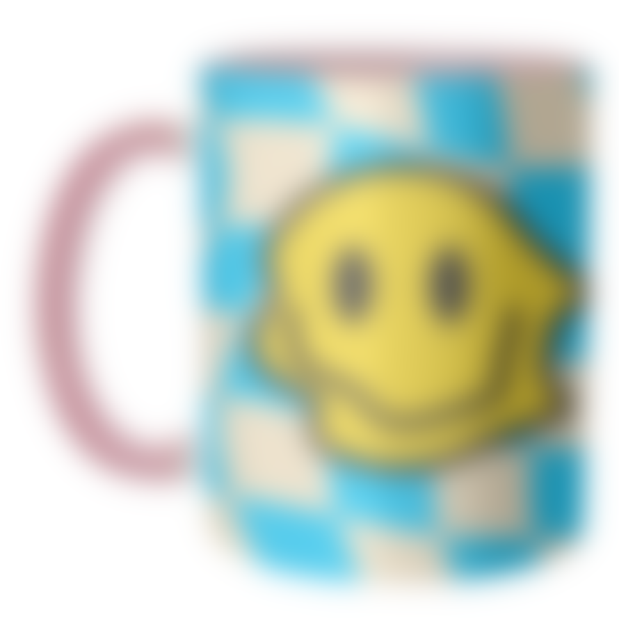 Art Wow Mugs 'blue Wavy Smiley Bold Graphic Desi: Mug Premium 10oz