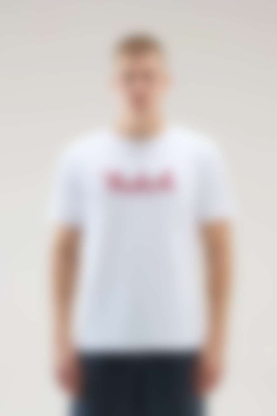 Woolrich Male Embroidered Logo Tee Bright White